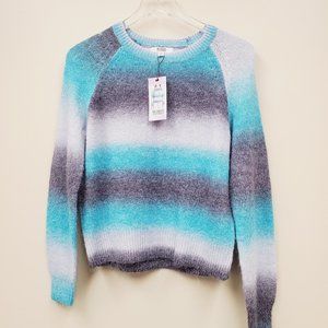 BB Dakota Steve Madden Ladies Sz Small Blue Gray Ombre Fuzzy Sweater NWT